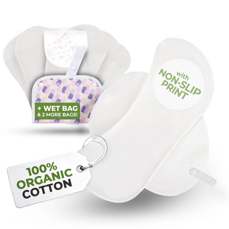 Non-Slip Reusable Organic Panty Liners for Women & Teens (Small 7-Pack) â€“ 100% Breathable, High-Temp Washable Cloth Panty Liners for Vaginal Discharge â€“ Soft Cotton Keep You Fresh & Dry for Daily Use